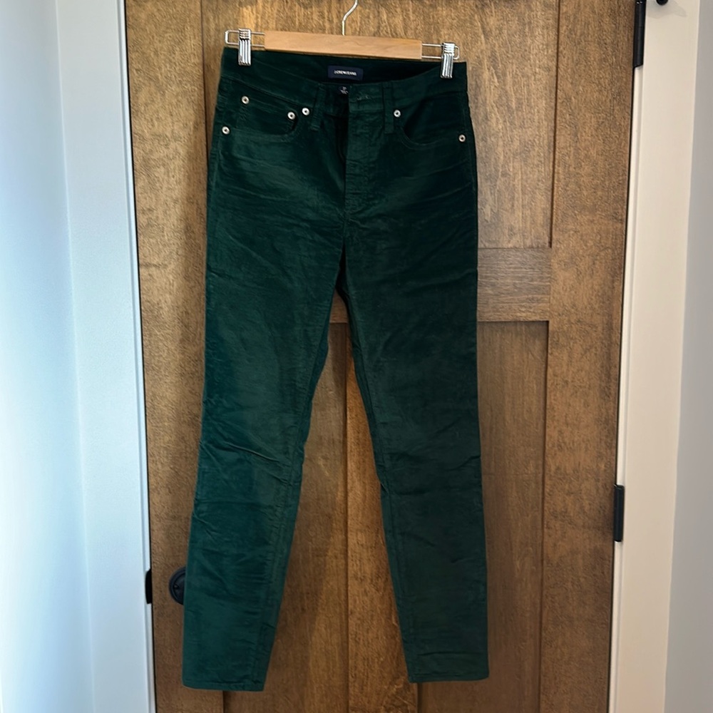 J. Crew green velvet jeans